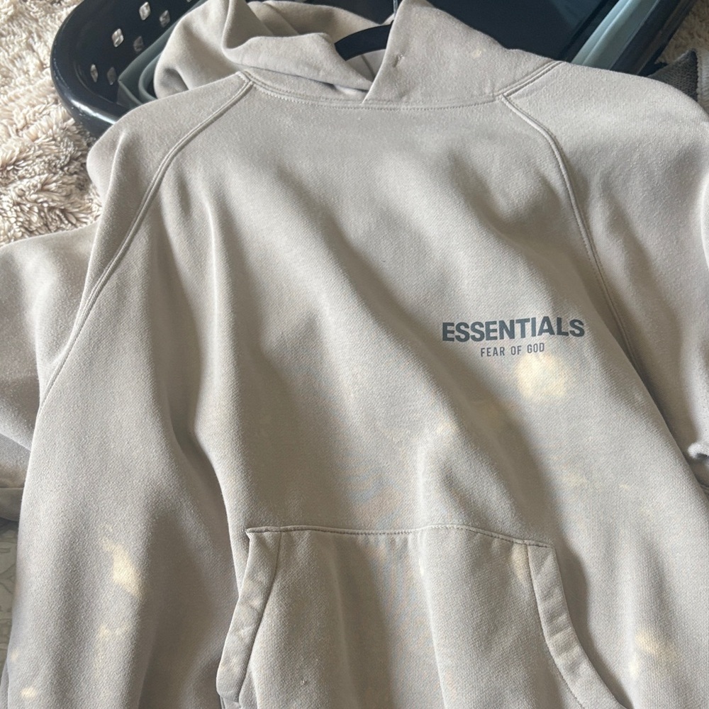 Fear of God Essentials Beige Hoodie